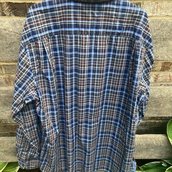 Joseph Aboud button down size XXl flannel look pattern 100% cotton - Picture 3 of 3